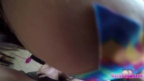 mid day bj from kelsi monroe in my thigh high rainbow socks