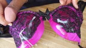 Victoria's Secret bra gets Fucked and covered in Jizz