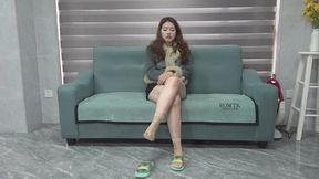 Chu Chu in transparent nylon socks