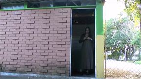 Busty amateur exhibitionist Lolas public nudity and outdoor masturbation of sexy flashing latina babe
