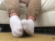 TEMPT YOU WITH MY WHITE SOCKED FEET- SWEAT DRENCHED DIRTY AND JUST WAITING TO BE SNIFFED - PART 1