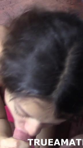 Asian Girl Giving a Blowjob