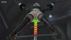 2B getsalyzed from behind by a sex toy