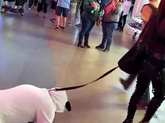 PLATINUM'S PATHETIC PET PUBLIC MUTT CRAWL FemDom