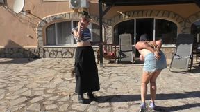 Outdoor Training in Chains for Titslave Susi - Full Clip mov SD