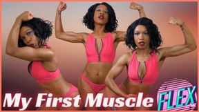 My First Muscle Flex: BIKINI BABE FLEXES BICEPS IN 4K
