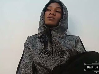 Ebony skinny very pretty teen shemale on webcam