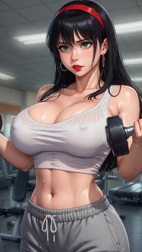 Two Sexy Hentai Girls Working Out at the Gym - Sweaty Tease &amp; Flirty Fitness Fun
