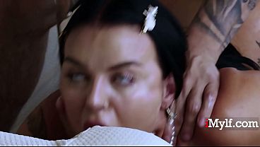 Curvy mermaid rides cock while hiding her secret