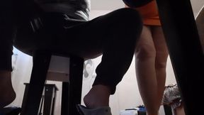 While my teacher is checking my homework next to me &mdash;  I riskily masturbate under the table and cum