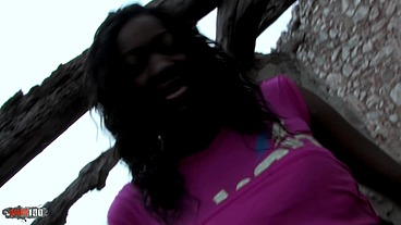 Ebony goddess with big natural boobs hard fucked