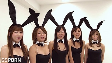 5 japanese bunny girls fucked to fill their pussies of hot creampie