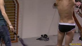 BadBoyBondage: Axel Johnson Works Over Joel And Kevin With Tight Binds And Hard