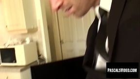 This dude is wearing a tuxedo &mdash;  and other than being sharply dressed he loves fucking submissive chicks