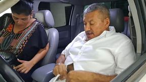 Aly Gives Him a Salivary Blowjob in the Car, She's the Best at Sucking Cock