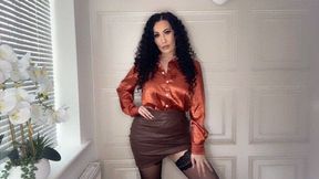 Wild in Orange & Brown Satin Combo JOI!