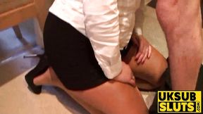 Big-assed OLDER WOMAN Amber gets a deepthroat blowjob and fierce pounding