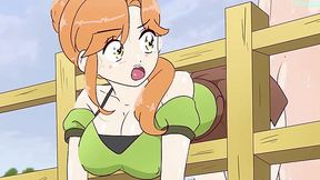 Hentai: Steve Finds Sexy Busty Redhead Alex Stuck In the Fence & Fucks Her Hard