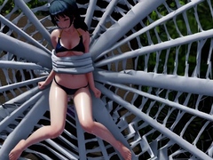 Stacked 3D bombshell has a black monster devouring her pussy