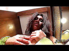 ladyboy is taking mini skirt and reveals a big cock