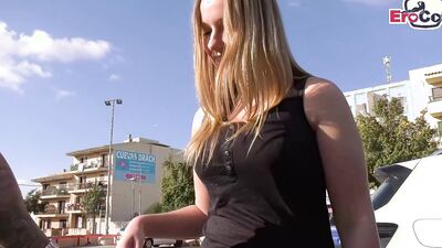 Petite German teen SnakeDave gets picked up and pounded in public mall