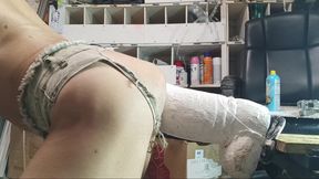 Wolvet's Tight Hole Hits a Giant Dildo