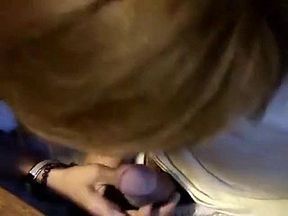 Asian wife cum in mouth in restaurant