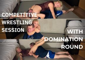 competitive wrestling session with domination round