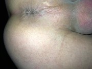 Throbbing perineum and asshole contractions close up while cumshot