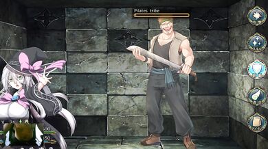 Two muscle men at the same time with the witch of eclipse