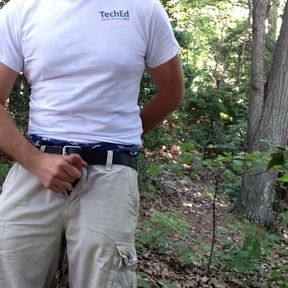 Public jerking in the woods and cumming. Shirtless Verbal