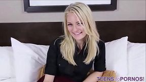 Petite Blonde Orgasms on Big Dick in Casting Couch