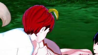 Naru & Shiro cosplay as horny Halloween babes in public, taking big cocks in their asses