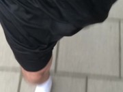BULGING Out Of THOSE SHORTS ** Ball Stretcher ON **