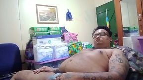 Vaibhav Rubs His Dick Over His Blue Cock Case Undies Whilst Laying On His Bed &amp_ Rubs Himself