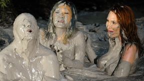 Three Girl Mud Bubble Fun