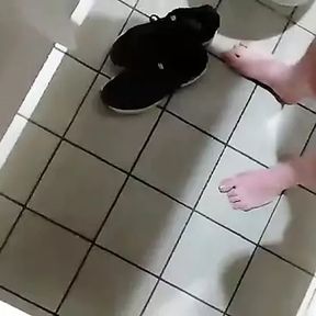 Strip and Cum in Public Toilet Part 1