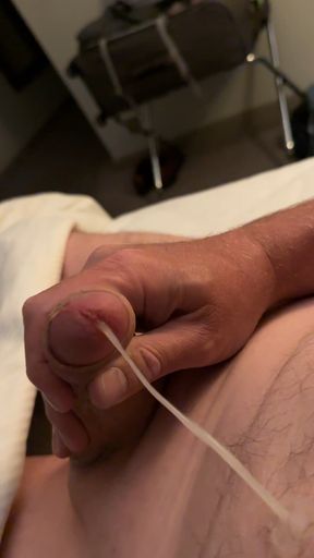 Chubby Guy Jerks His Smooth Cut Cock In His Hotel Room