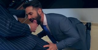 Deepthroating his huge cock and eating out his asshole