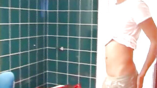 Adorable Gay Ryu Rubs His Dick While On Shower