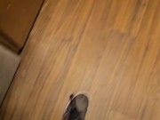 Messy piss into the kitchen sink