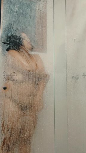 BBW Ebony Taking a Hot Shower