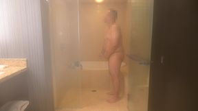 Asian Daddy Speedo Strip, Hot Shower and Masturbate