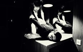 Fucking in Table Stefhany TS. Black and White Filter