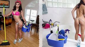 Latina maid Gina Valentina gets big ass fucked for extra cash