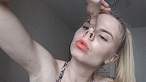 The blonde pinching her nose! MP4