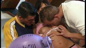 She Loves Sports and Loves Being Fucked by Two Cocks Between Exercises