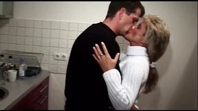 Mature blonde mature sucks big dick while getting slammed