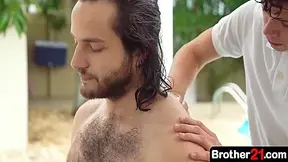 Man Self-massages Until Erect