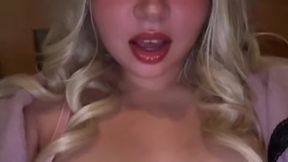 ITLE: Goth MILF shows off her big tits in pastel bunny lingerie